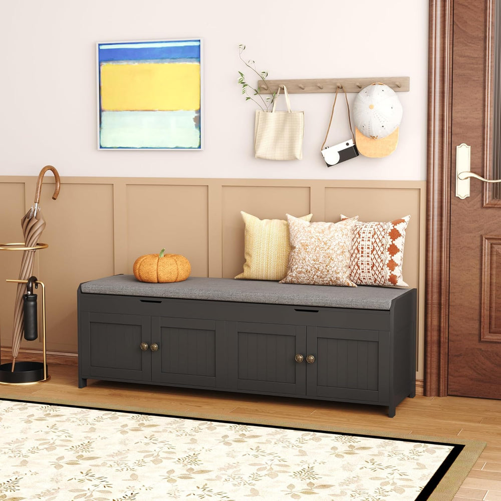 HOMEFORT 54.4" Shoe Bench with Lift Top Storage, Entryway Bench with Cus...