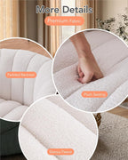 Vanity 360-Degree Swivel Accent Chair - Mid Century Modern Plush Round Makeup Chair, Relaxing Comfy Lounge Sofa Arm Chairs, Idear for Living Room, Bedroom (Green Velvet Fabric)