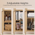 OAKHAM HOME 71" Tall Fluted Bookshelf with Cabinet, 5-Tier Large Bookcase with Adjustable Shelves and Doors, Storage Book Shelf for Living Room, Bedroom, Office (Golded Oak, 1PCS) | 5-Tier Large Bookcase,Adjustable Shelves,for Living Room, Bedroom, Office