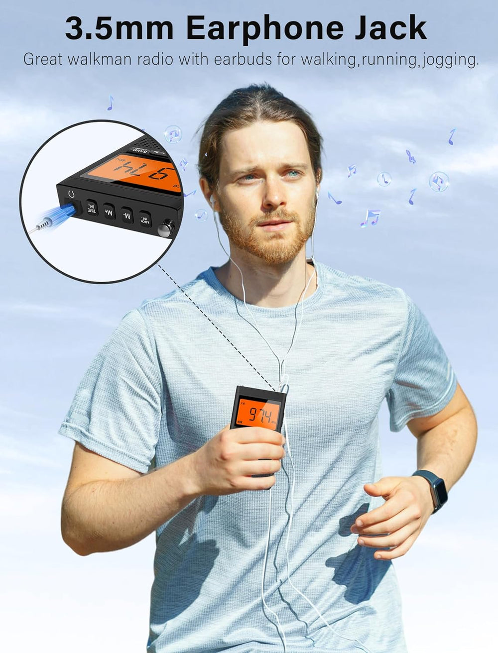 AM FM Portable Radio Battery Operated by 2 AAA Batteries