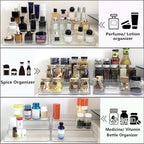 Perfume Organizer - 2 Pack Three-Tiered Shelf - Perfume Lotion Skincare Stand, Spice Vitamins Medicine Bottles Holder,Sturdy Clear Rack for Kitchen Bathroom Countertop Cabinet Storage