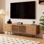 70.87" Mid-Century Modern TV Stand, Entertainment Center with 4 Storage Cabinets, Media Console Table for Living Room & Bedroom,Walnut