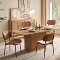 HULALA HOME Dining Chairs Set of 4 Mid-Century Modern Upholstered Kitchen Dining Room Chairs with Wood Curved Backrest, Black Metal Legs Fabric Dinner Chair for Living Room Cafe Restaurant Camel