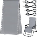 Ostlttyn Zero Gravity Chair Replacement Fabric with Cord Kits, 17inch Wide Repair Cloth with Replacement Bungee Cord for Anti Gravity Chairs Patio Lounge Chair Lawn Beach Sling Chair, Light Grey