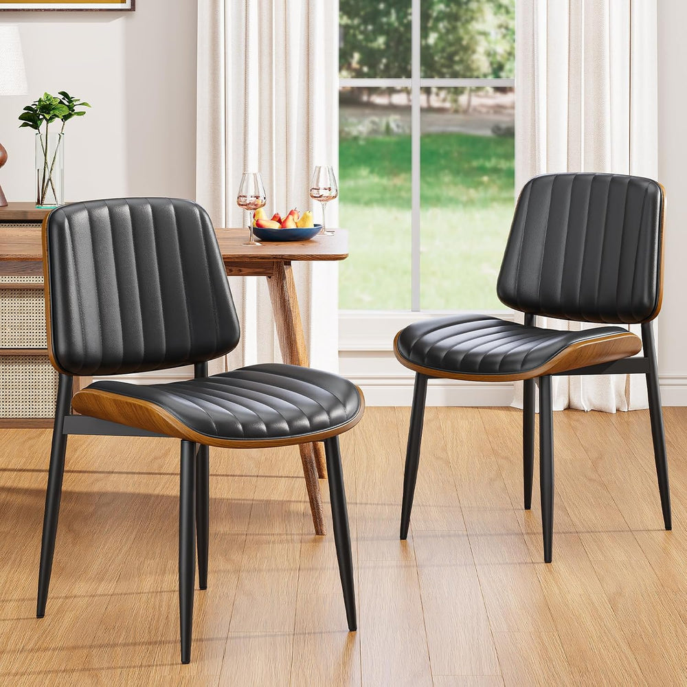 YaFiti Dining Chairs Set of 2, Mid Century Modern PU Leather Kitchen Chairs |...