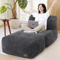 Big Bean Bag Chair for Adults, 66.9"x31.5" Lounger Large Bean Bag Sofa, Memory Foam Filled Beanbag Chair for Living Room, Bedroom, Balcony - Ergonomic Support & Premium Comfort (Darkgrey)