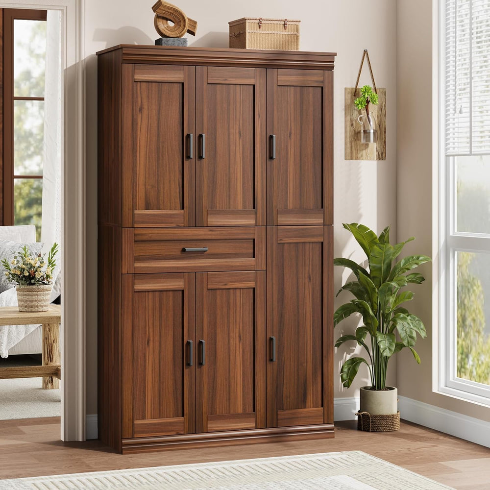 Garvee 70" Tall Kitchen Pantry Storage Cabinet, Modern Kitchen Hutch Cab...