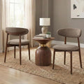 Dining Room Chairs Set of 2, Upholstered Farmhouse Dining Chairs, Modern Fabric Kitchen Chairs with Solid Wood Leg,Camel