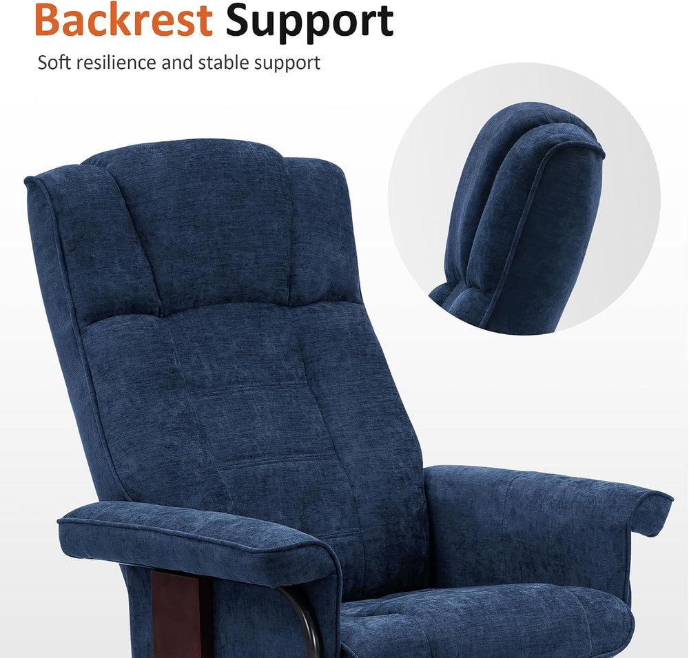 MCombo Manual Swivel Recliner with Ottoman, Chair Ottoman Set for RV Small Sp...