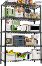 Storage Shelves Heavy Duty, 36" L x 14" W x 72" H Garage Wire Shelving Unit Loads 1750LBS, 5-Tier Adjustable Metal Industrial Utility Shelf Rack for Kitchen, Laundry Room, Pantry, Warehouse, Basement