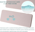 2 Pcs Water Absorbing Stone Trays, Kitchen/Bathroom Sink Soap Dish, Diatomite Tray Used for Hand Soap & Cosmetic Bottles in The Modern Home, 3.15" W x 8.7" L, Light Gray
