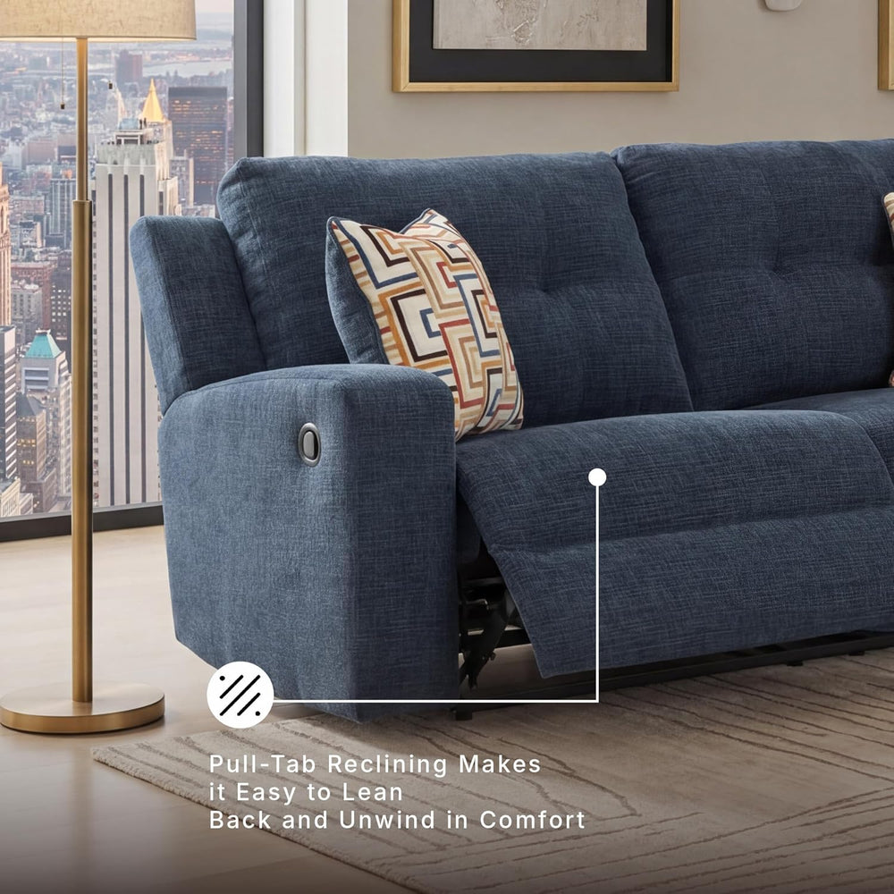Signature Design by Ashley Danum Modern Manual Pull Tab Reclining Sofa with T...