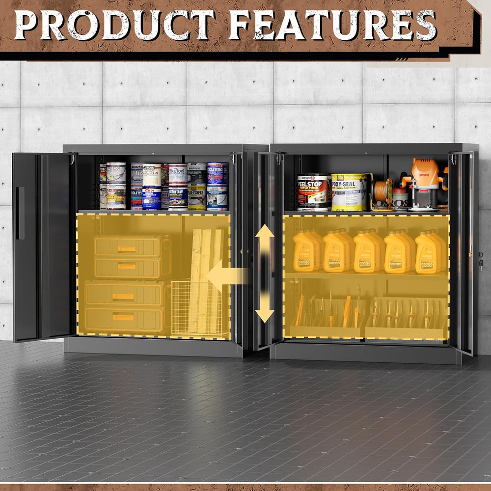 SUNCROWN Metal Storage Cabinets, 36”Locking Cabinet with Doors and Adjustable...