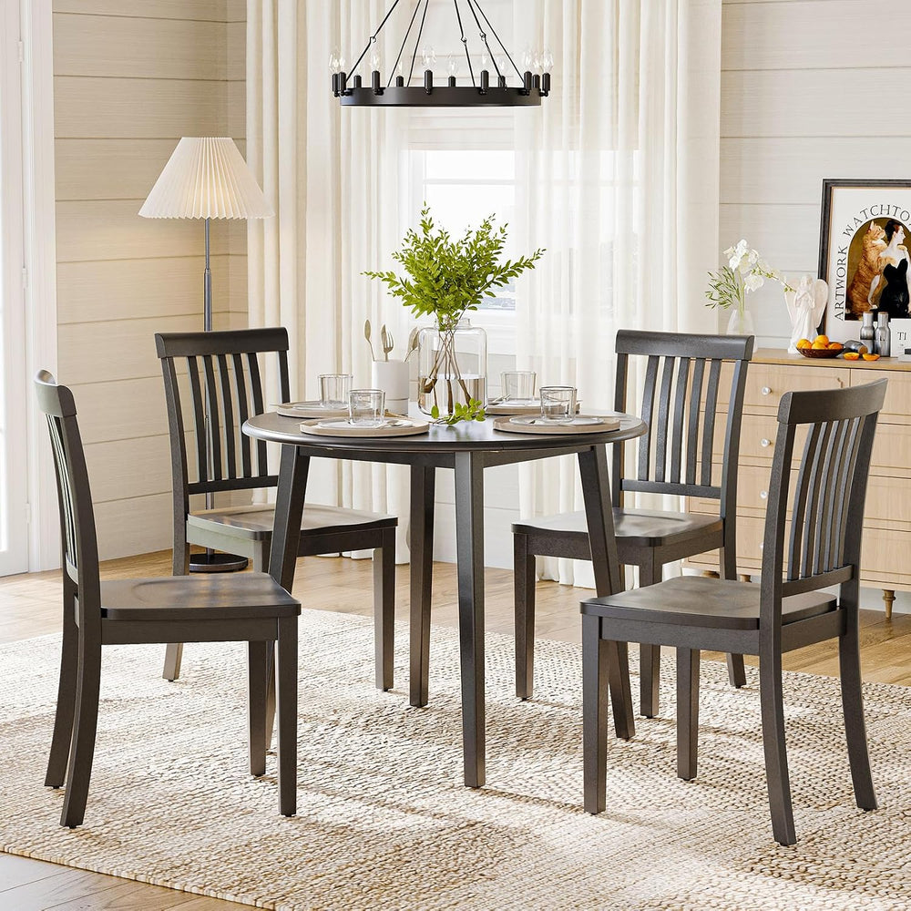 COLAMY Wooden Dining Chairs Set of 4, Spindle High Back Windsor Kitchen Side ...