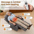 BOSMILLER Electric Power Lift Recliner Chair Sofa with Massage and Heat for Elderly,Lift Chair with Cup Holder & Side Pockets for Living Room