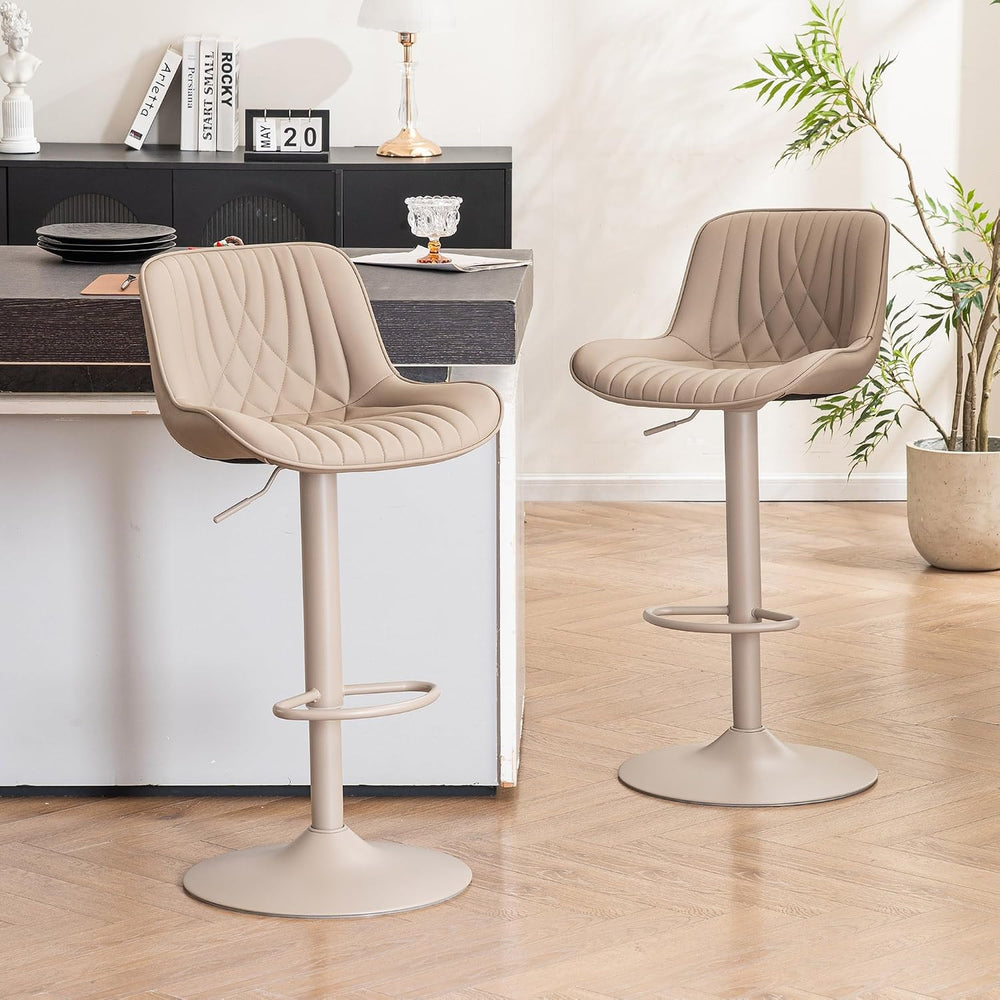 YOUTASTE Bar Stools Set of 2, Adjustable Swivel Counter Height Barstools with...