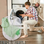 Foldable Mesh Popup Laundry Hamper,Laundry Basket Easy to Open and Fold for Dorm,Travel, College Dorms, and More (2 white)