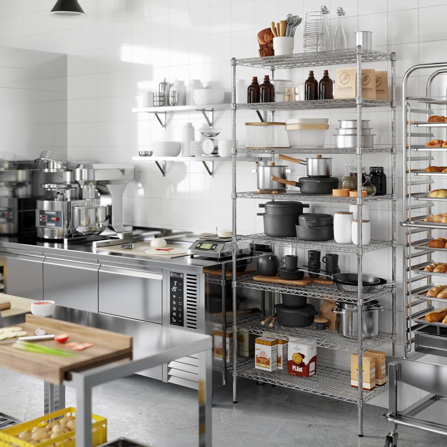 18" Deep x 36" Wide x 86" Height Wire Shelving Kit | 8-Tier | NSF Commercial Storage Rack Unit