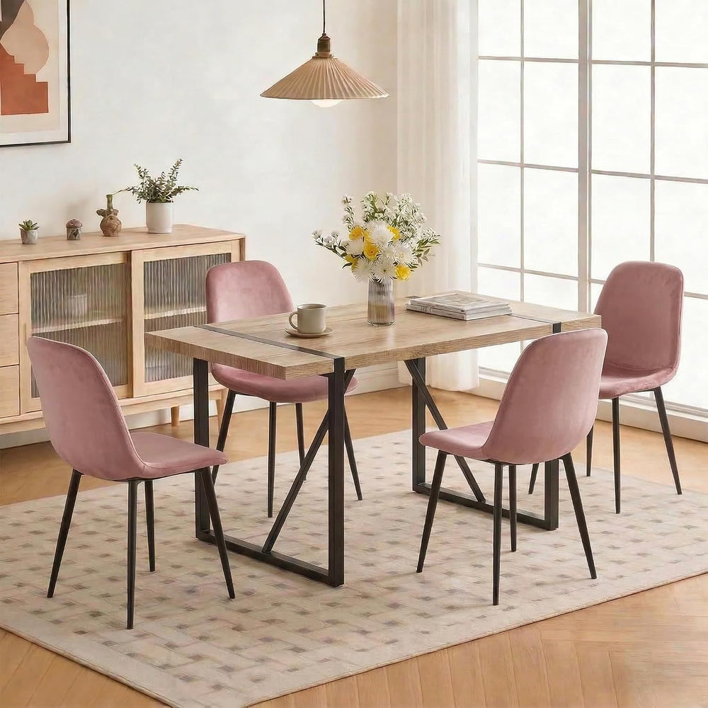 YYQ 55" Dining Table Set for 4, Modern Rectangle Wood Dining Table, Kitc...