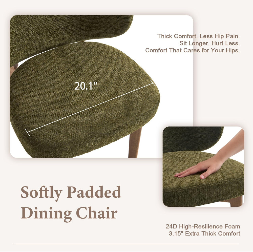 YOUNUOKE Single Dining Chair Modern Dining Room Chair Green | Upholstered Che...