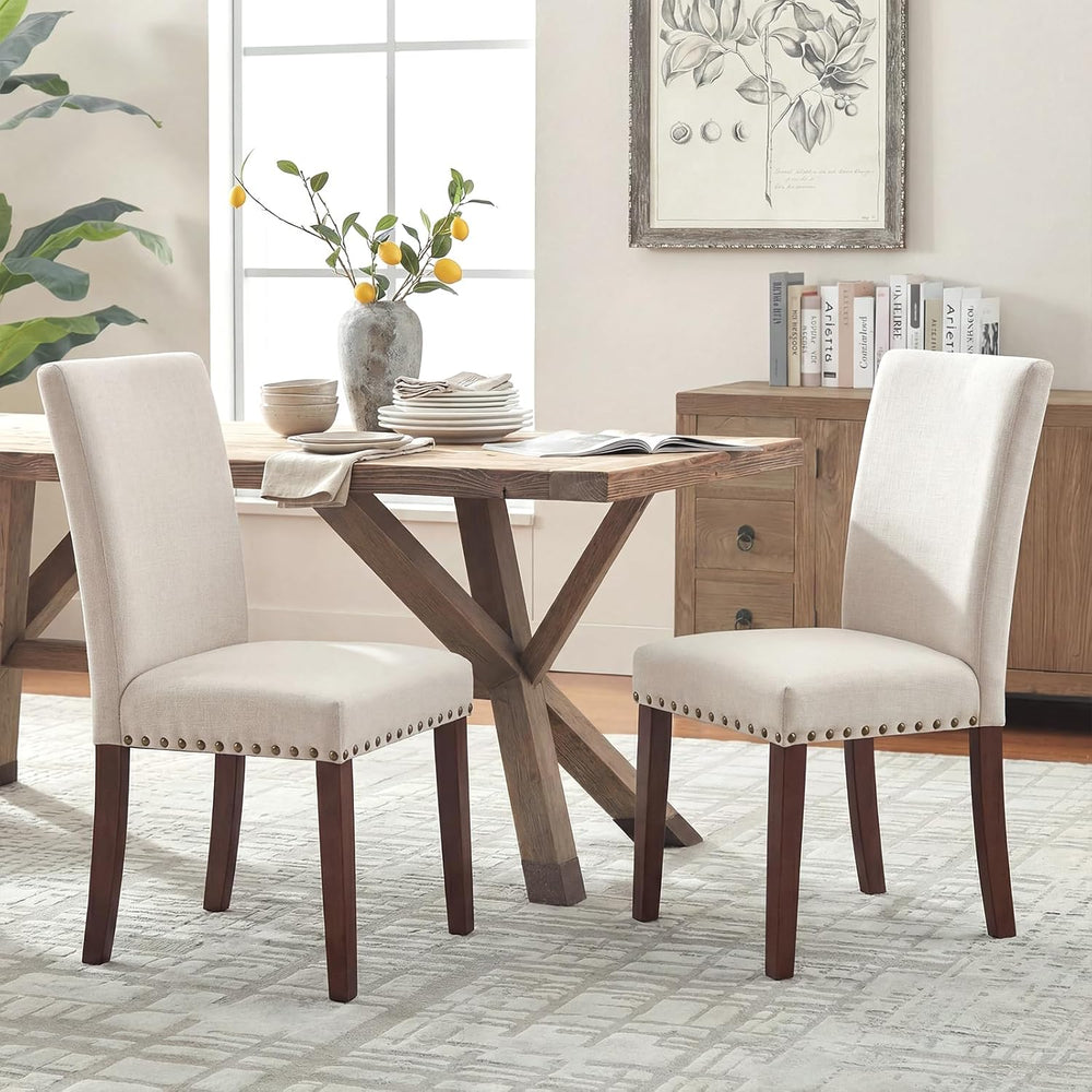COLAMY Upholstered High Back Dining Room Chairs Set of 4 with Comfortable Pad...