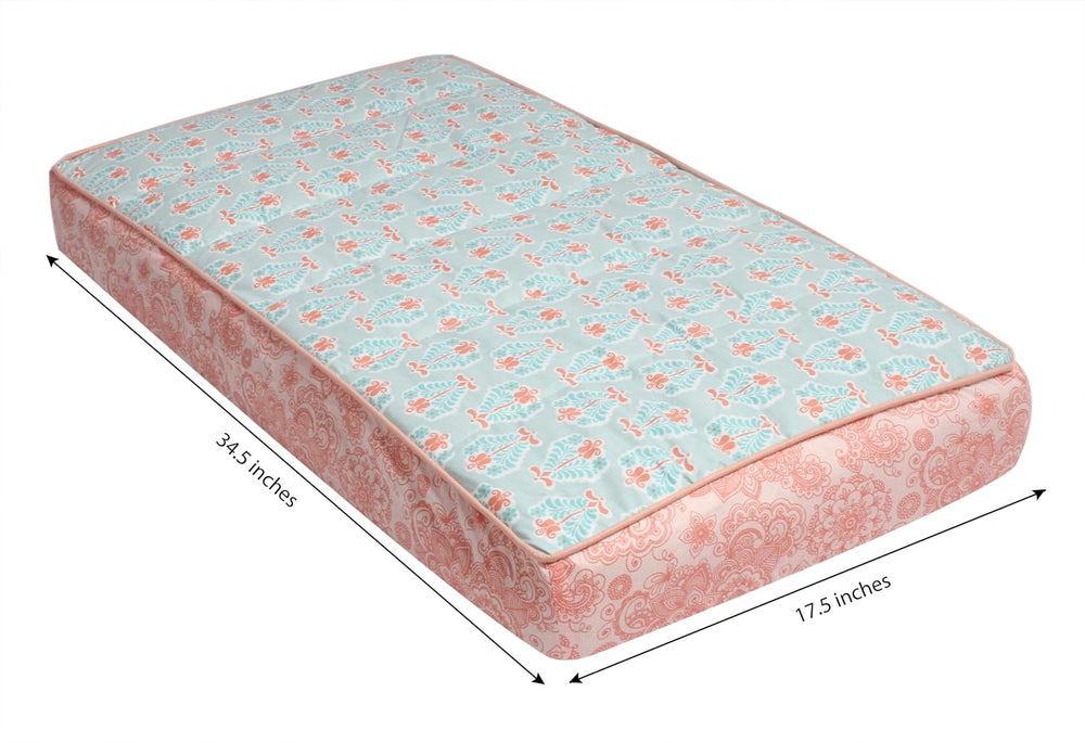 Bacati - Paisley Floral Quilted Changing Pad Cover (Aqua/Coral Floret)