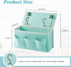 Bedside Caddy/Bedside Storage Organizer Hanging Bag with Three Options,Suitable for home beds, sofas, and dormitory beds—can hold magazines, books, phones, iPads, remote controls. (Green)