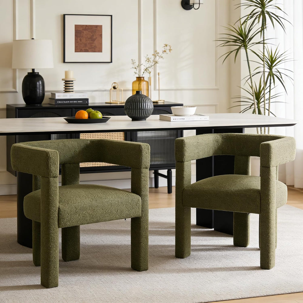 Modern Dining Chair Set of 4 Living Room Chairs,Upholstered Barrel Chair | bo...