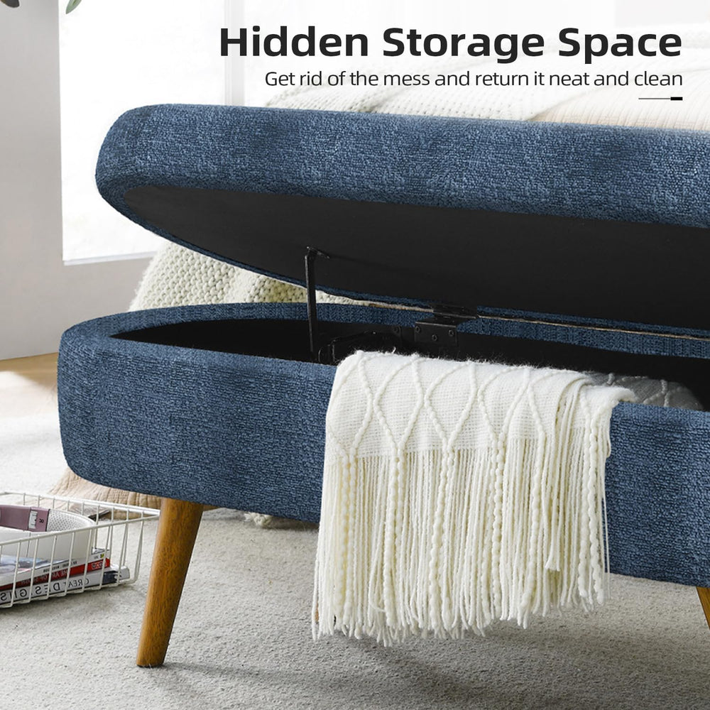 43.5" Ottoman with Storage, Storage Ottoman Bench with Safety Hinge, Foa...