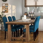 LSSBOUGHT Upholstered Dining Chairs Set of 4 Dining Room Chairs Kitchen Chairs with Solid Wood Frame and Nailhead Trim, Teal