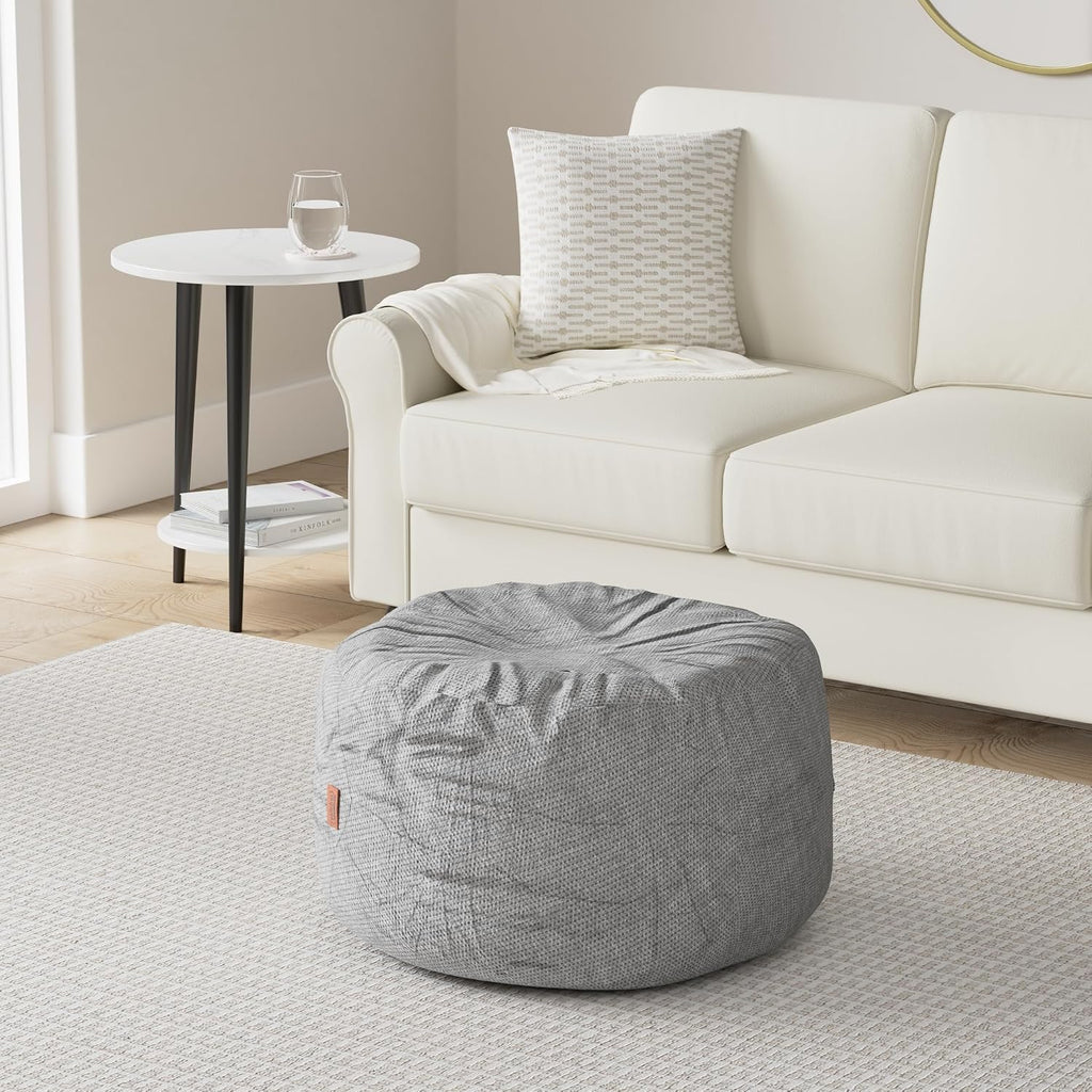 CordaRoy's Chenille Bean Bag Pouf Footstool, Charcoal