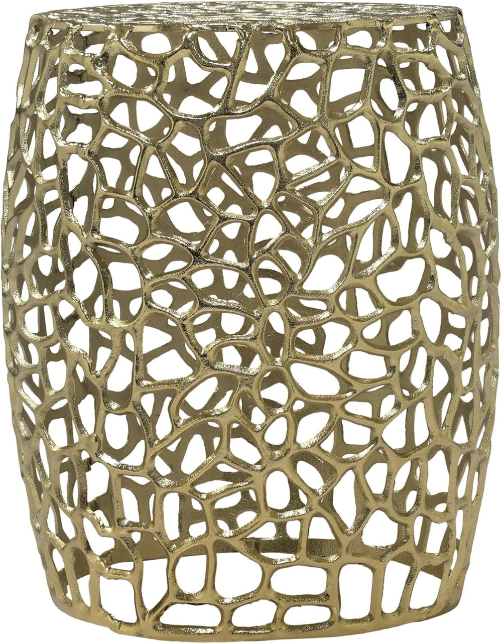 GDFStudio 20.5" H Drum-Shaped End Table Aluminium Round Side Table Small...