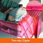 Vieshful 90L Clear Clothes Storage Bag with Zipper 3 Pack Colorful Clothes Organizer Vinyl Storage Bag for Comforter, Blanket, Bedding, Duvet, Transparent Moving Totes, Pink