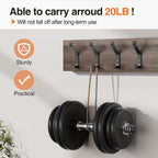 Coat Hooks Wall Mount for Hanging: 20LB Sturdy Hanger for Backpack, Towel, Bag, for Closet, Bathroom, Door, Mushroom, Stainless Black 6 Pack, 3.75"