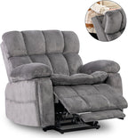 Dual Motor Power Lift Chair 26" Extra Wide Recliner Chair for Elderly with Headrest, Flip Arm Storage,Massage & Heat,Oversized Lay Flat Recliner with Cupholders,USB Ports,Type C,Zero Gravity