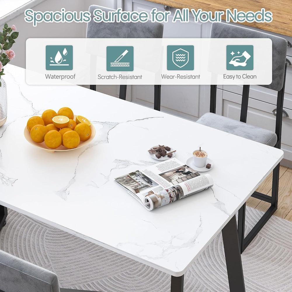 HUGROVE 5 Piece Dining Set, 47.24'' Faux Marble Dining Table Set for ...