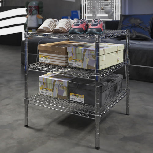 24" Deep x 24" Wide x 27" Height Wire Shelving Kit | 3-Tier | NSF Commercial Storage Rack Unit