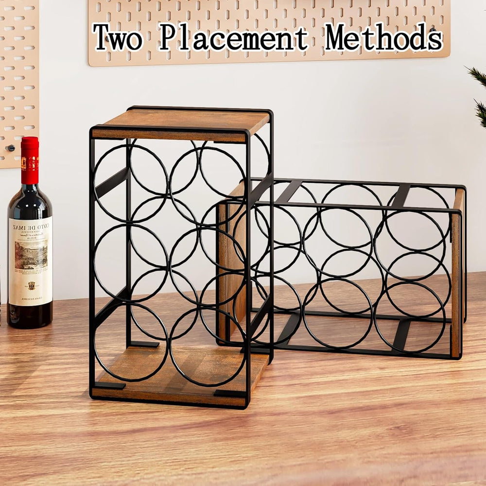 Wine Rack Countertop 6 Bottle Small Wine Racks for Inside Cabinet | Compact D...