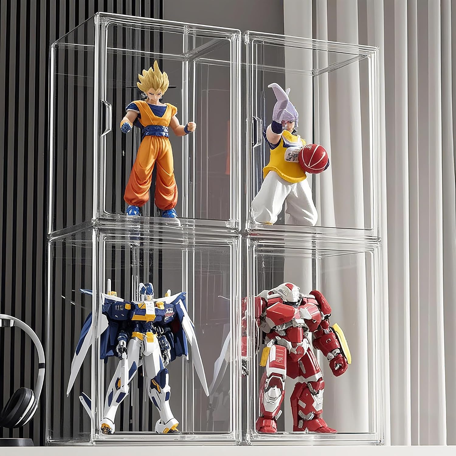 Clear Acrylic Display Case with Magnetic Lid-Dustproof Plastic Book Storage box,Clear Box,Purse Storage Organizer,Action Figure Display Case,Acrylic Sneaker Shoe Box(1 Pack)