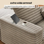 Oversized Chaise Lounge Chair Indoor,51" W Upholstered Sofa Bed,No Assembly Required,Fluffy Plush Modern Single Sleeper Couch Reading Chairs Corduroy Cloud Sofas Couches for Living Room, Bedroom,Grey