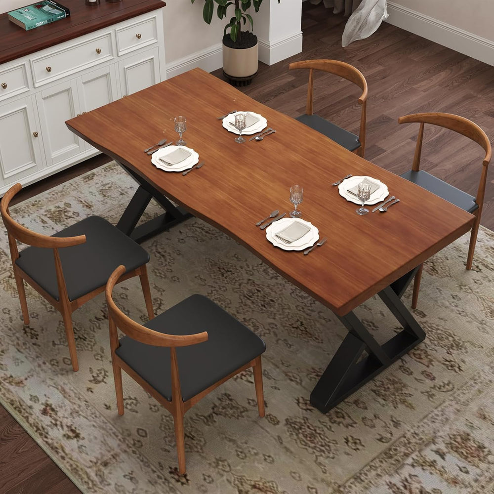 tiedingding 47" Solid Wood Dining Table, Rectangular Kitchen Table with ...