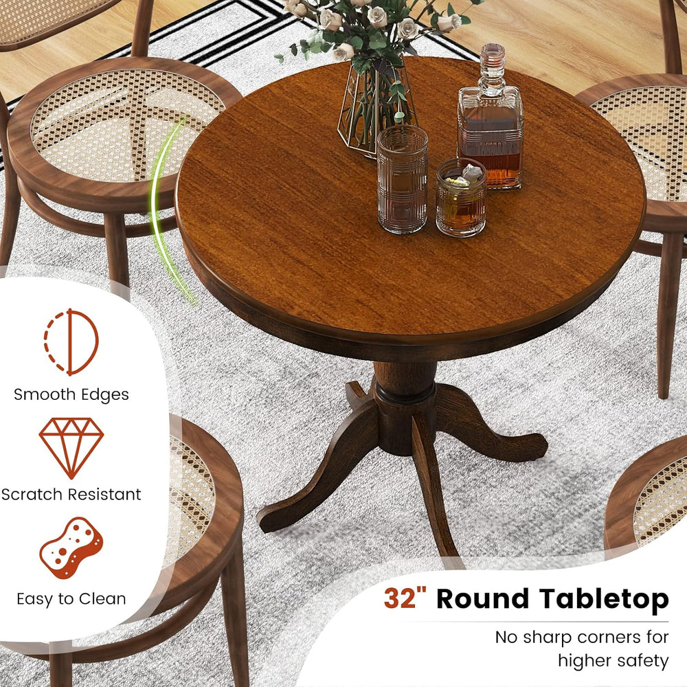 Giantex Round Dining Table for 2-4 People, 32" D X 30" H Wooden Kit...