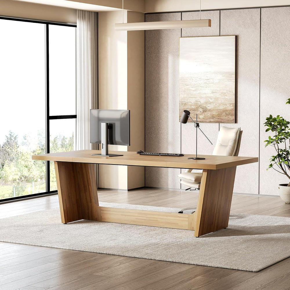 1Easylife 70.87 Inches Long Executive Desk, Wooden Computer Desk, Industrial ...