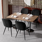 Dining Chairs Set of 4 Modern Velvet Dining Room Chairs Upholstered Dining Chairs with Thick Cushions Metal Legs Armless Back Chair for Kitchen and Living Room Black