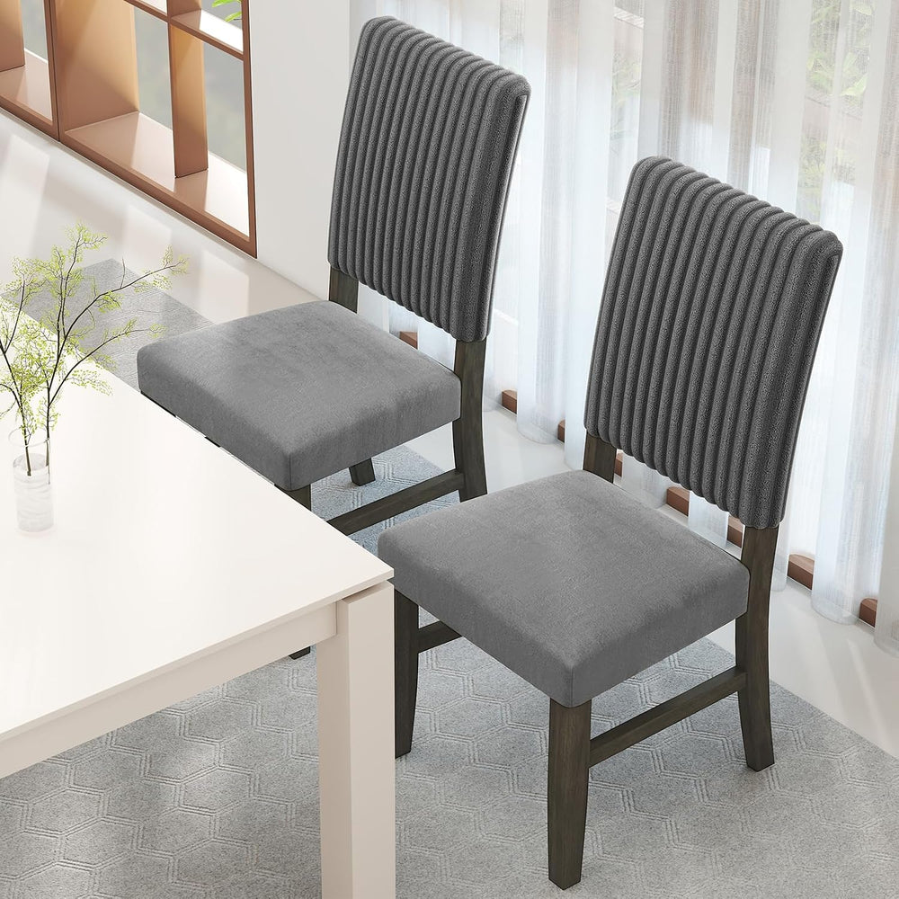 Giantex Dining Chairs Set of 2, Mid-Century Velvet Fabric Upholstered Chairs ...