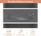 5-Tier Over The Door Storage Organizer with 10 Side Mesh Pockets, 48 lbs Load Capacity, 3 Hooks Design, Door Hanging Organizer with Clear Windows for Bathroom, Bedroom, Nursery, Kitchen-Grey