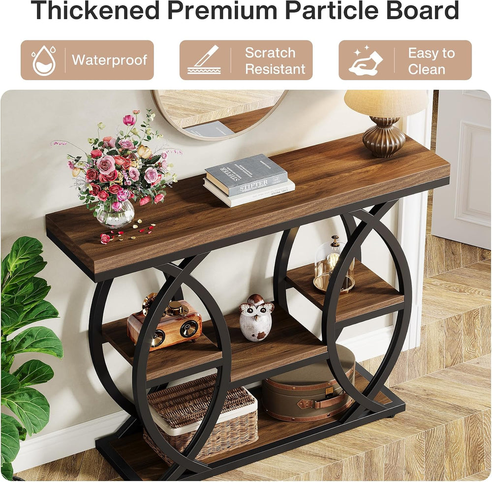 Tribesigns 39.4" Console Table, Sofa Table, Accent Tables, Rustic Brown ...