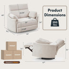 FLEXISPOT Mochi Oversized 54" Power Recliner Chair for Big and Tall Adults, Chenille Fabric Electric Recliner with USB & Type-C Ports, Wide Single Sofa with Pillows for Living Room & Bedroom, Beige