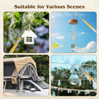 Clothes Hook Rod, 27-62 Inch Long Telescopic Rod, Stainless Steel, S-Shaped Hook, Tension Mounted