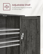 VASAGLE LIRY Collection - Storage Cabinet, Buffet Cabinet, Sideboard, Credenza, with Adjustable Shelves, for Living Room, Entryway, Antique Charcoal ULSC381T04